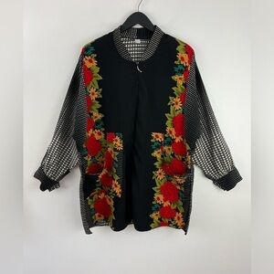 Handmade floral pullover tunic jacket
